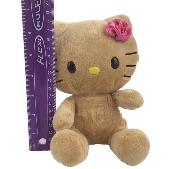 Hello Kitty Build-A-Bear Smallfry Plush 6.5" Sunkissed Tan Pink Rose 2012 Sanrio - Picture 12 of 12
